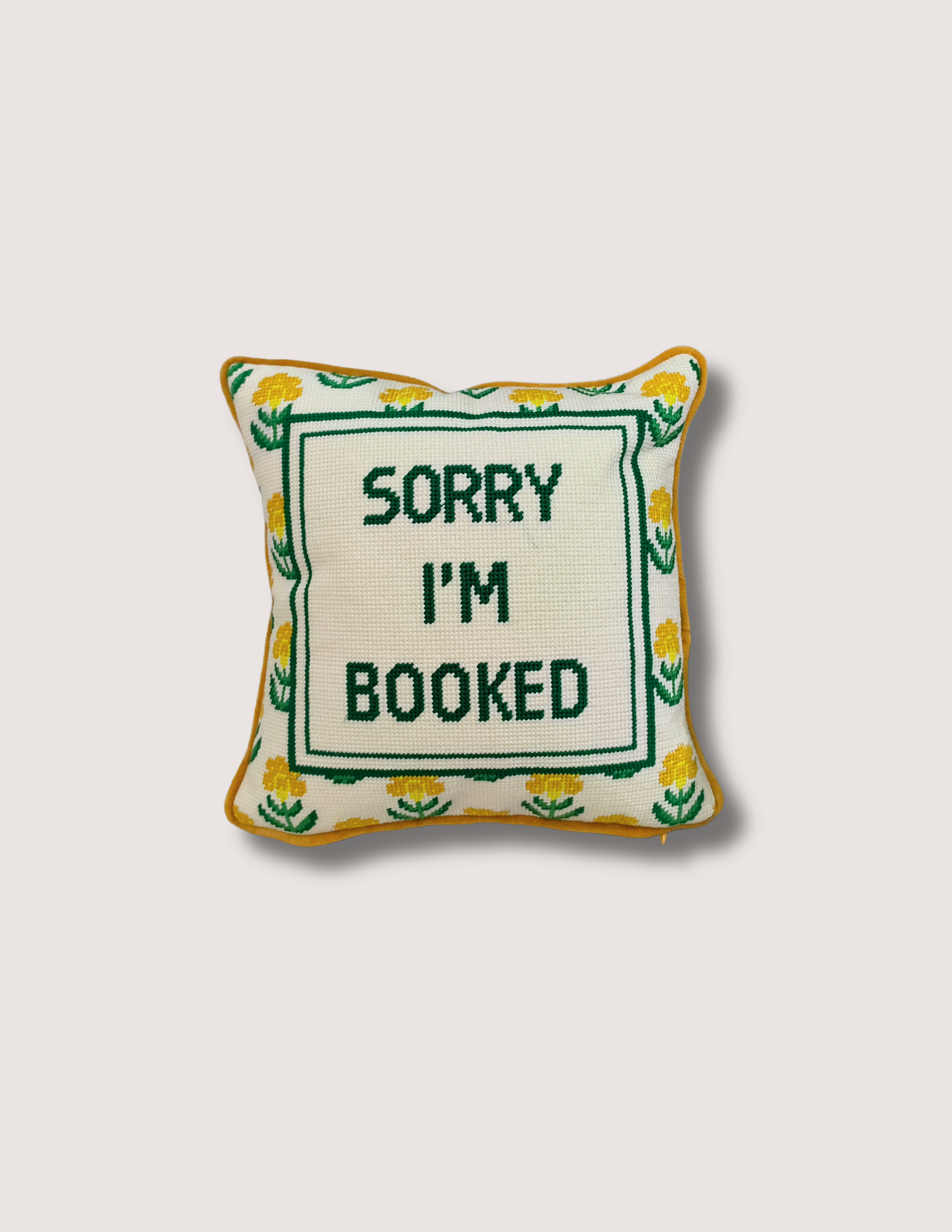 Sorry I'm Booked Needle Point Pillow (PREORDER)