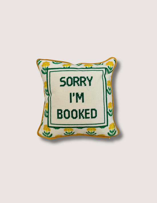 Sorry I'm Booked Needle Point Pillow (PREORDER)