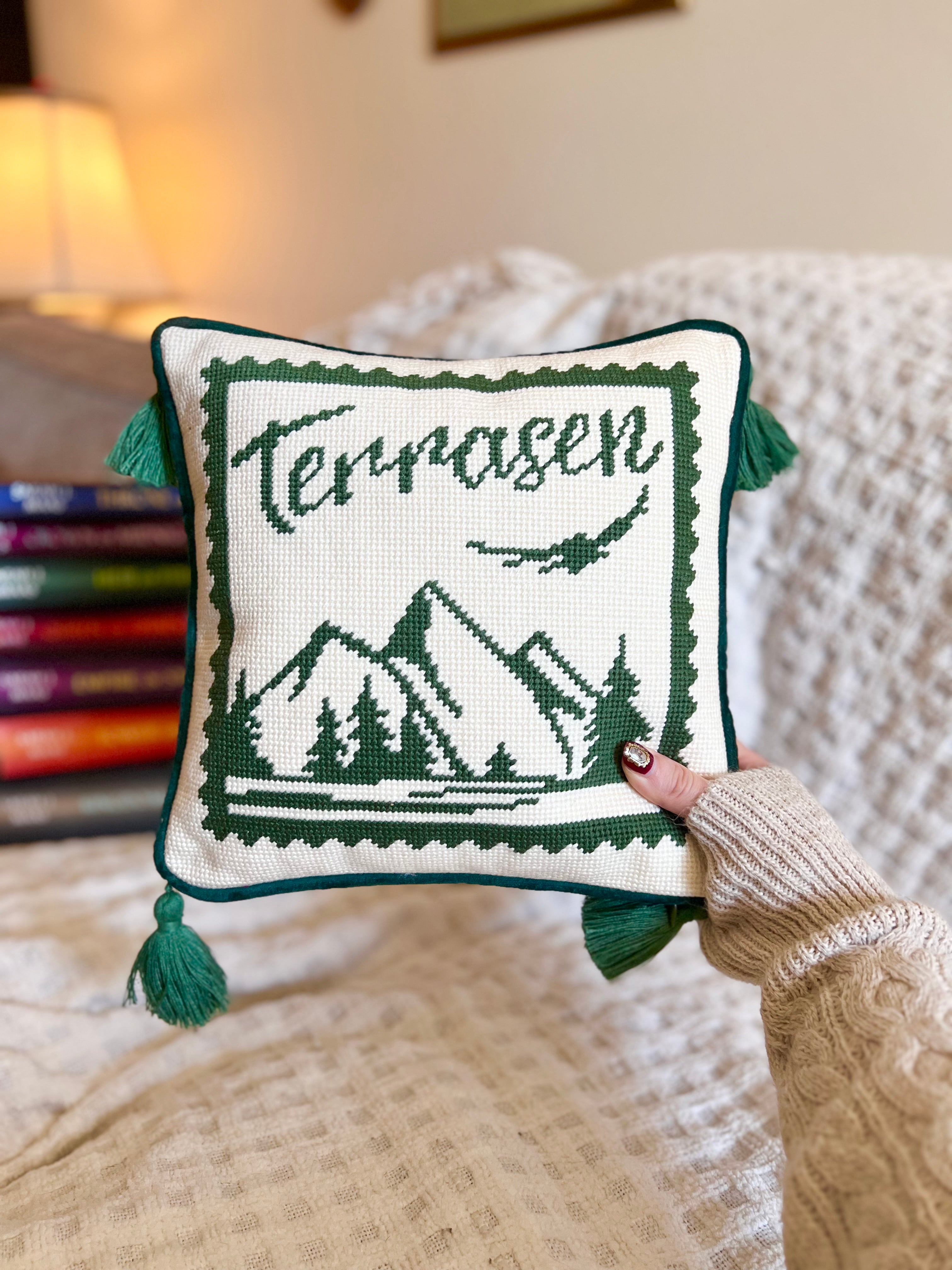 Terrasen Stamp Mini Needle Point Pillow (PREORDER)